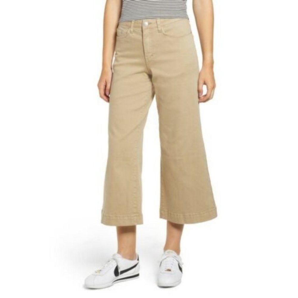 BP Women Beige High-Rise Wide-Leg Crop Pant sz 29